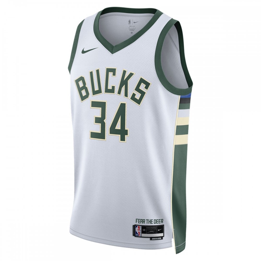 Giannis Antetokounmpo Milwaukee Bucks Unisex 2022/23 Swingman Jersey - Association Edition - White-Pro Kit Vault | Brand New 26/27 Sports Jerseys